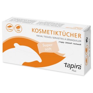 Kosmetiktücher Tapira hochweiß 2-lagig (100 Stück/Box)