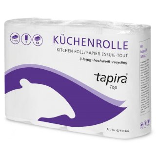 Küchenrollen Tapira Top hochweiß 3-lagig (4 Rollen/Pack.)