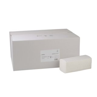 Papierhandtuch 25/21 cm weiß, 2-lagig, V-Falz (4000 Blatt/Karton)
