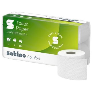 Toilettenpapier 2-lagig, hochweiß, 64 Rollen (250 Blatt/Rolle)