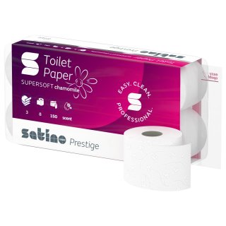 Toilettenpapier Presige Kamille hochweiß, 3-lagig (64 Rollen/Pack.)