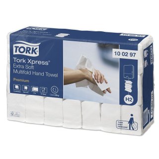 Tork Premium Papierhandtuch 21/34 cm hochweiß, 2-lagig, Multifold (2100 Blatt/Pack.)