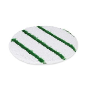 Bonnet Teppichpad Ø 16" (406 mm) weiß mit grünen Streifen