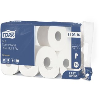 Tork Premium Toilettenpapier hochweiß, 3-lagig. 29,5 m (72 Rollen/Pack.)