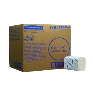 Toilettenpapier Einzelblatt weiß, 2-lagig (7920 Blatt/Karton)