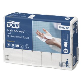 Tork Premium Papierhandtuch, 21/34 cm hochweiß, 2-lagig, Multifold (2310 Blatt/Pack.)