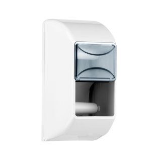 Toilettenpapierspender Twins-Top f&uuml;r Kleinrollen wei&szlig;/transparent