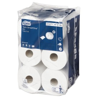 Tork SmartOne®  Mini Toilettenpapier, 2-lagig, weiß, 12 Rollen à 622 Blatt