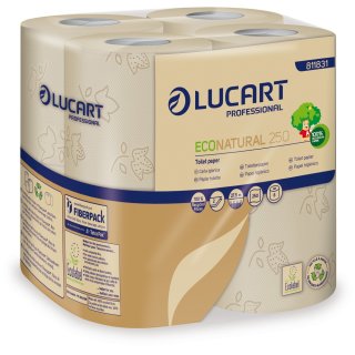 Toilettenpapier EcoNatural 2-lagig, havanna, 64 Rollen (250 Blatt/Rolle)