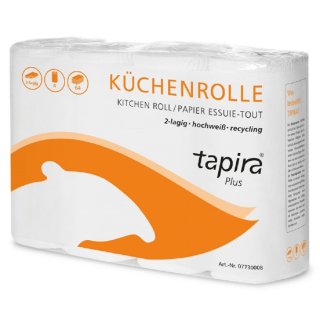 Küchenrollen Tapira Plus hochweiß  2-lagig (4 Rollen/Pack.)